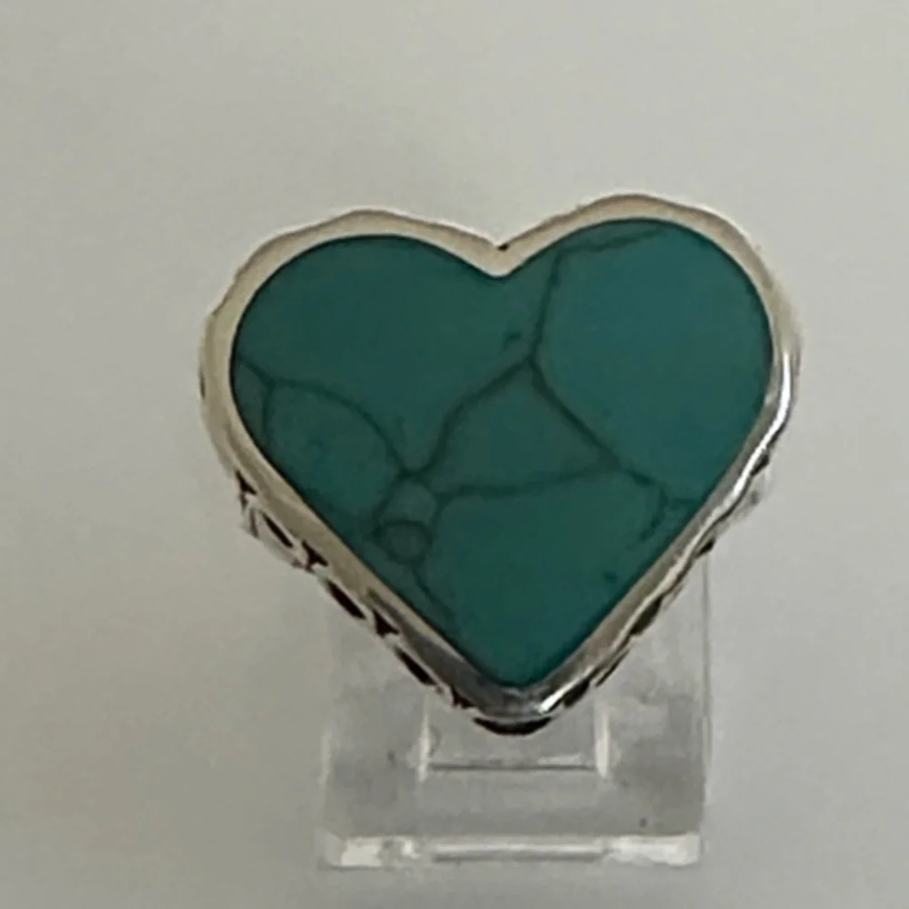 925 sterling silver Heart Turquoise  Gemstone Silver Ring